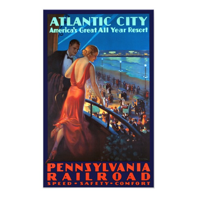 Vintages Plakat der Atlantikbahn Fotodruck (Vorne)