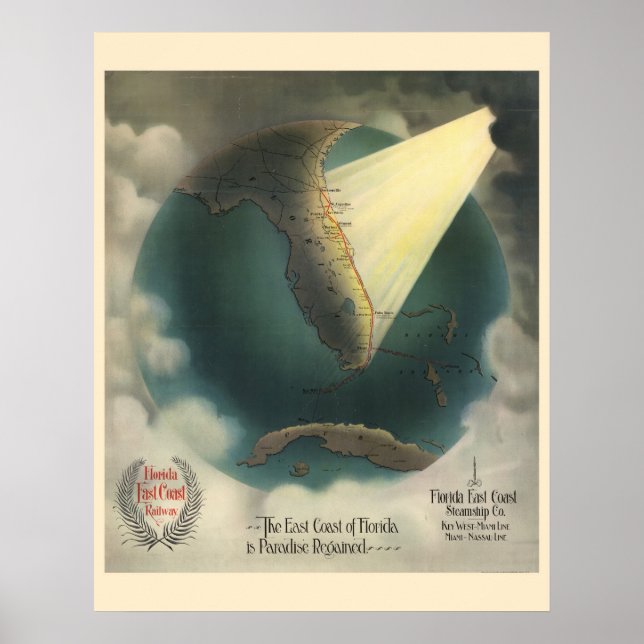 Vintages Plakat der Florida Bahn (Vorne)