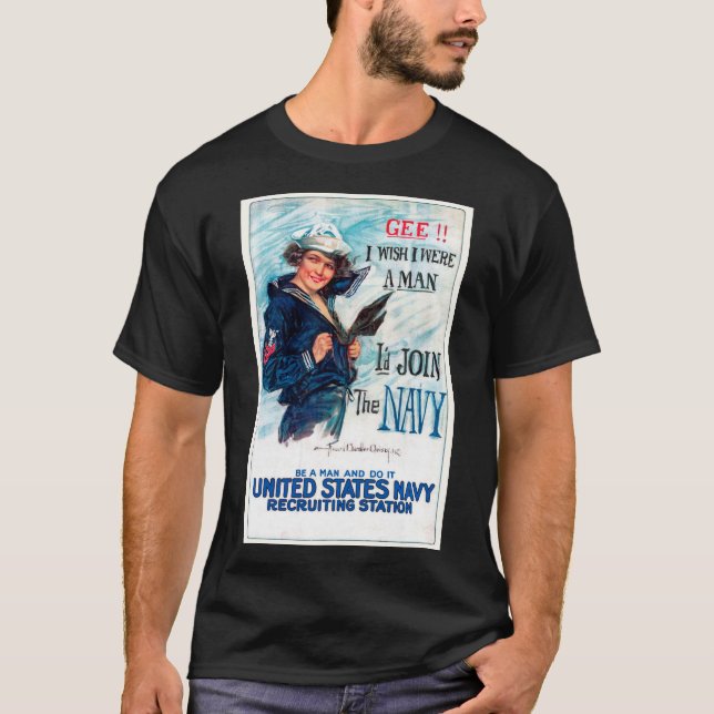 Vintages Plakat der US-Marine T-Shirt (Vorderseite)