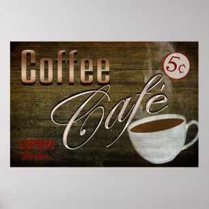 VINTAGES PLAKAT DES KAFFEE-CAFE