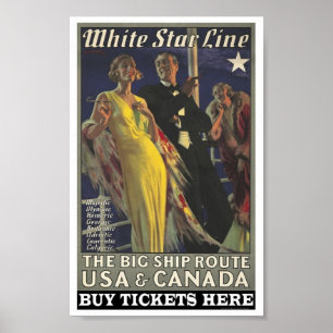 Vintages Plakat für die weiße Stern-Linie