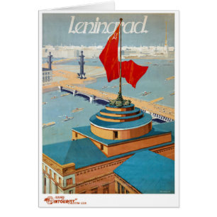 Vintages Plakat Leningrads UDSSR wieder