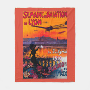Vintages Plakat Semaine d Luftfahrt-Des Lyon Fleecedecke