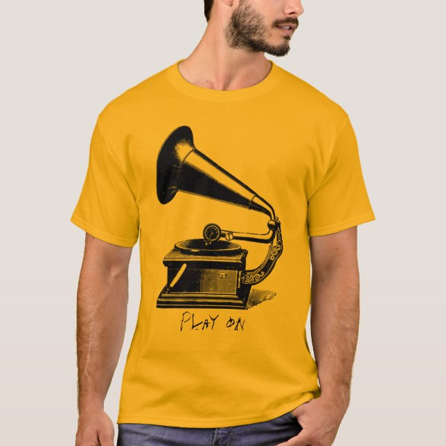 Vintages Plattenspieler-T-Shirt T-Shirt (Vorderseite)