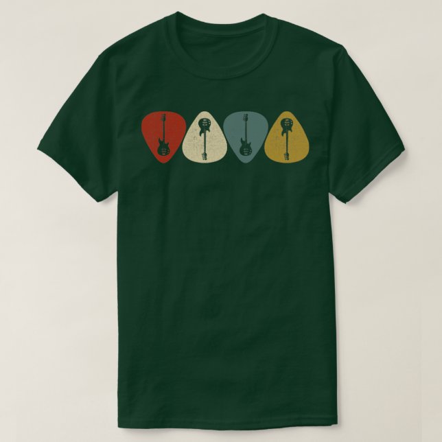 Vintages Plektrum Gitarrist T-Shirt (Design vorne)