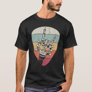 Vintages Plektrum, Skeletthörner, cooler Gui T-Shirt
