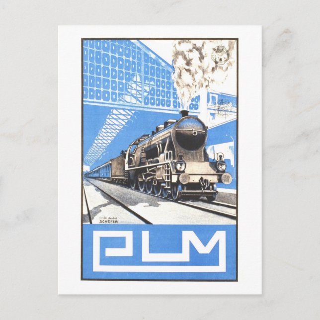 Vintages PLM Französisches Reiseplakat Postkarte (Vorderseite)