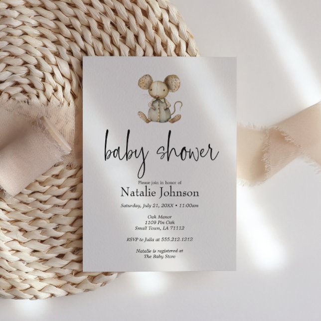 Vintages Plush Kinderzimmer Tiere Kinderdusche Einladung (Von Creator hochgeladen)