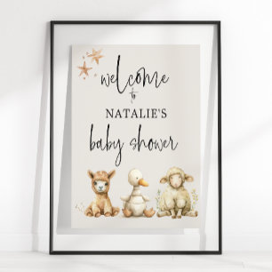 Vintages Plush-Kinderzimmer Tiere Kinderduschzeich Poster