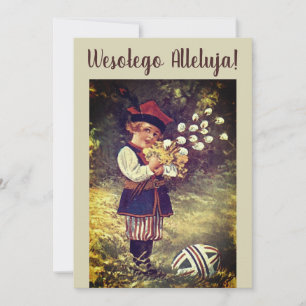 Vintages Polnisches Ostereier Wesolego Alleluja Einladung