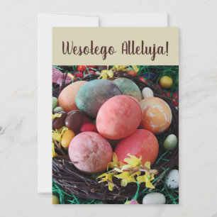 Vintages Polnisches Ostereier Wesolego Alleluja Einladung