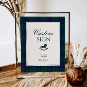 Vintages Polo Rocking Pferd Kariert Custom Poster