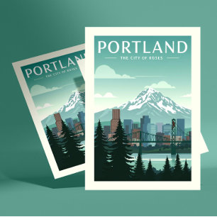 Vintages Portland Postkarte