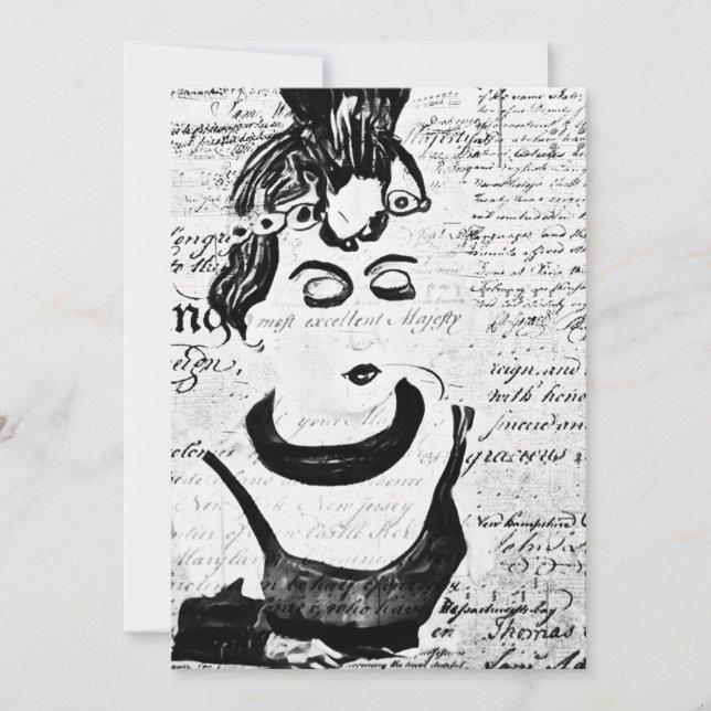 Vintages Portrait Dankeskarte (Vorderseite)