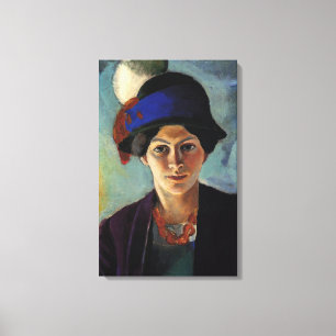 Vintages Portrait der Ehefrau des Künstlers mit ei Leinwanddruck