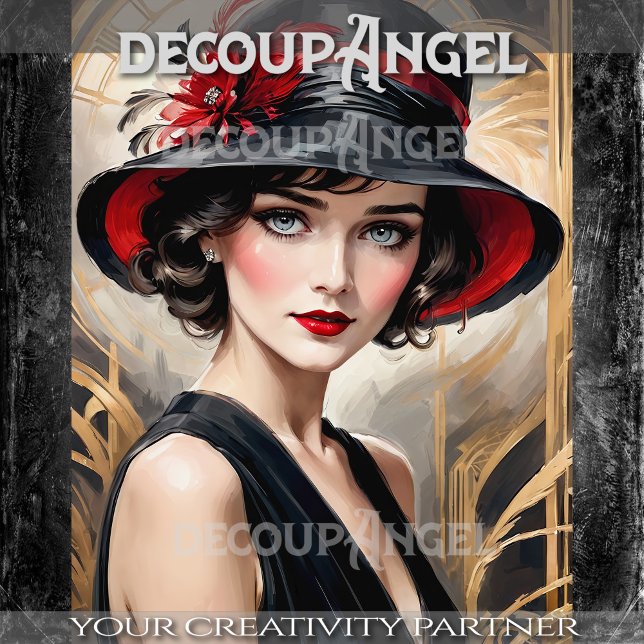 Vintages Portrait einer Frau - Decoupage- Seidenpapier (Von Creator hochgeladen)