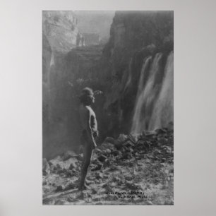 Vintages Portrait eines nativen Amerikanischen Ure Poster