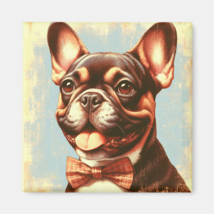 Vintages Portrait von Bulldog Magnet