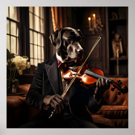 Vintages Portrait von Violine Poster