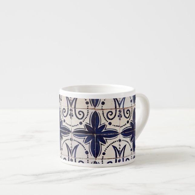 Vintages portugiesisches azulejo espressotasse (Vorderseite Rechts)