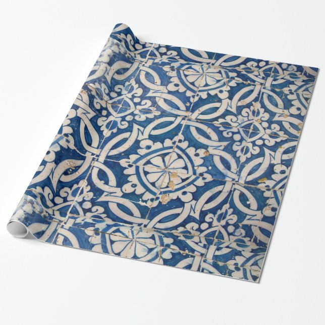 Vintages portugiesisches azulejo geschenkpapier (Ungerollt)