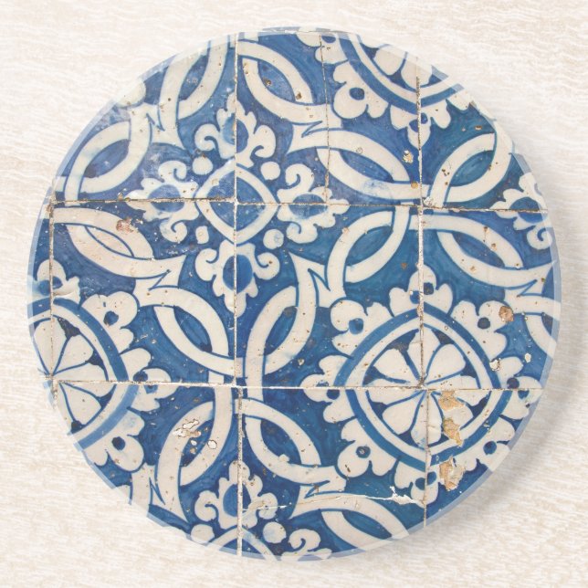 Vintages portugiesisches Azulejo Getränkeuntersetzer (Vorne)