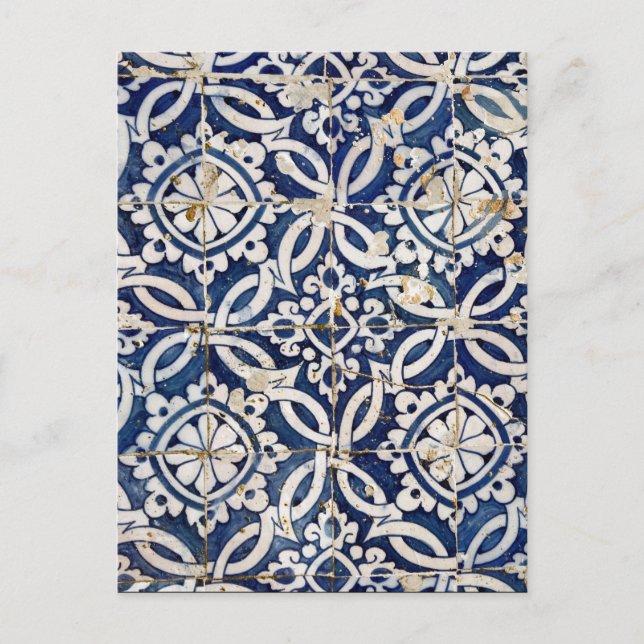 Vintages Portugiesisches Azulejo Postkarte (Vorderseite)