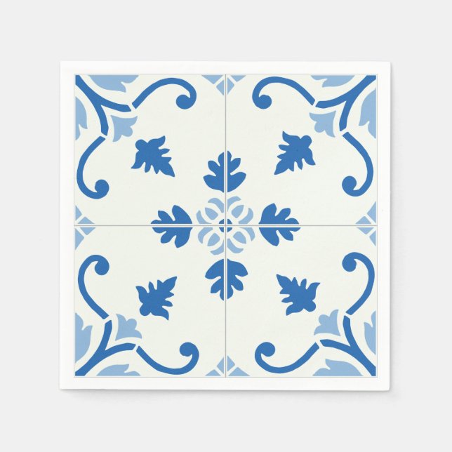 Vintages portugiesisches Azulejo Tile Pattern Serviette (Vorderseite)