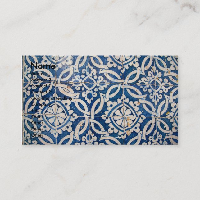 Vintages portugiesisches azulejo visitenkarte (Vorderseite)
