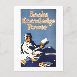 Vintages Poster "Books Knowledge Power" Postkarte