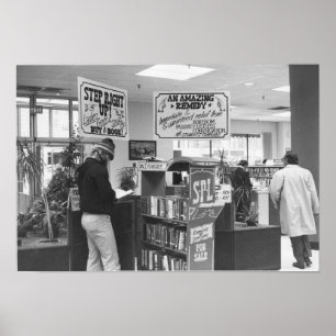 Vintages Poster der öffentlichen Bibliothek