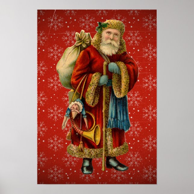 Vintages Poster der Santa Holding-Mitarbeiter (Vorne)
