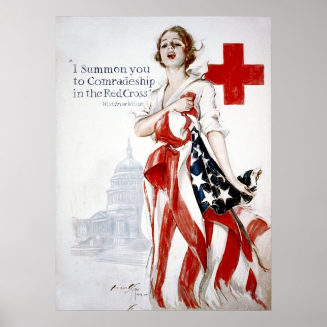 Vintages Poster des amerikanischen Roten Kreuzes z (Vorne)