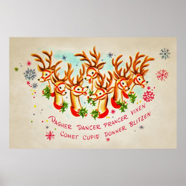 Vintages Poster des Weihnachtsmanns (Vorne)