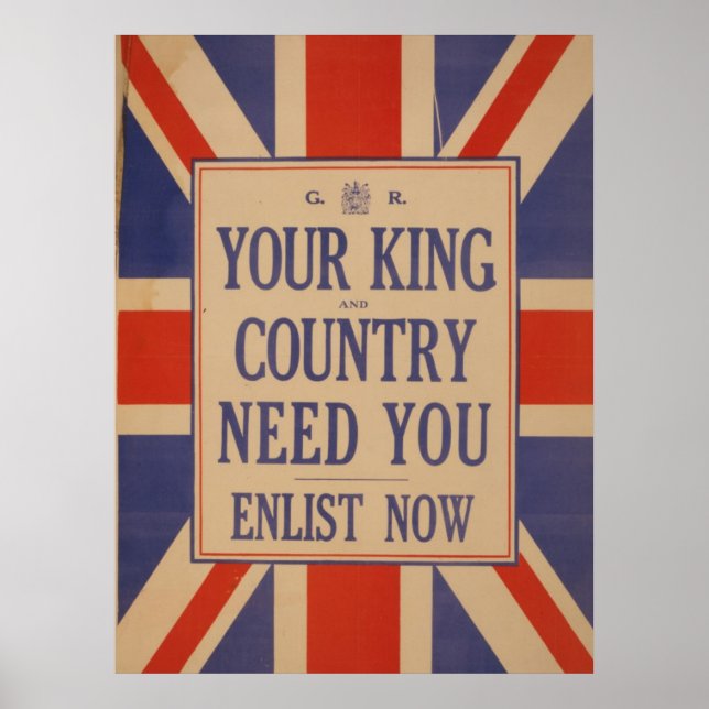 Vintages Poster für die Flagge Großbritanniens (Vorne)