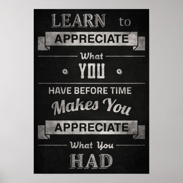 Vintages Poster "Learn to Apprecive" (Vorne)