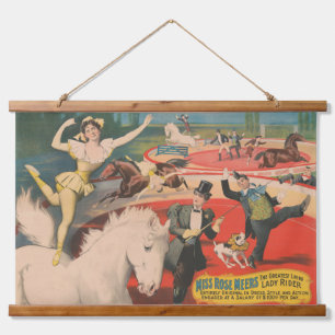 Vintages Poster von Miss Rose Meers Wandteppich Mit Holzrahmen