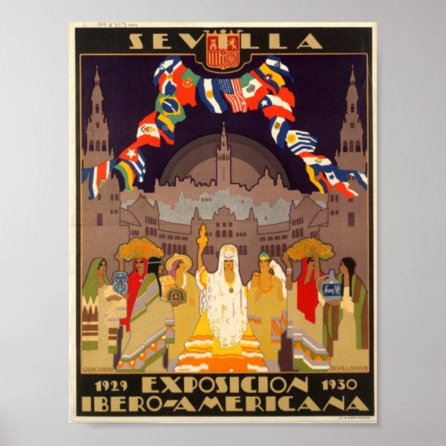 Vintages Poster von Sevilla Spanien Expo 1919 (Vorne)