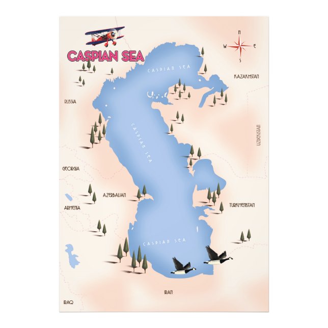 Vintages Poster zum Kaspischen Meer (Vorne)