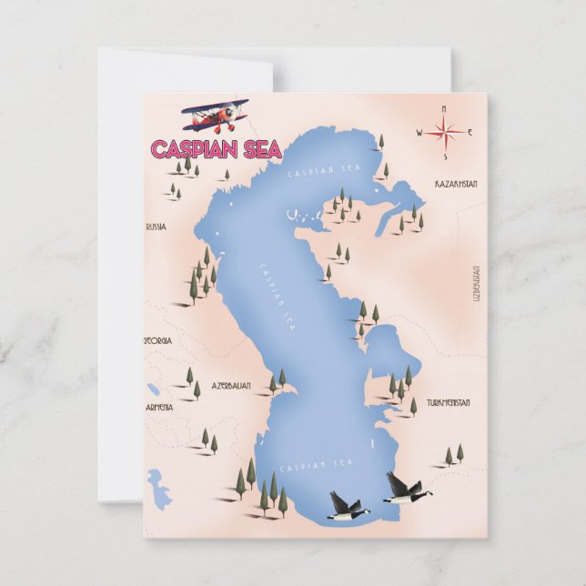 Vintages Poster zum Kaspischen Meer (Vorderseite)