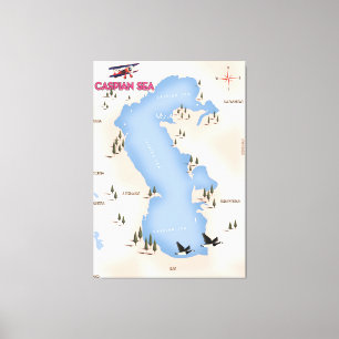 Vintages Poster zum Kaspischen Meer Leinwanddruck