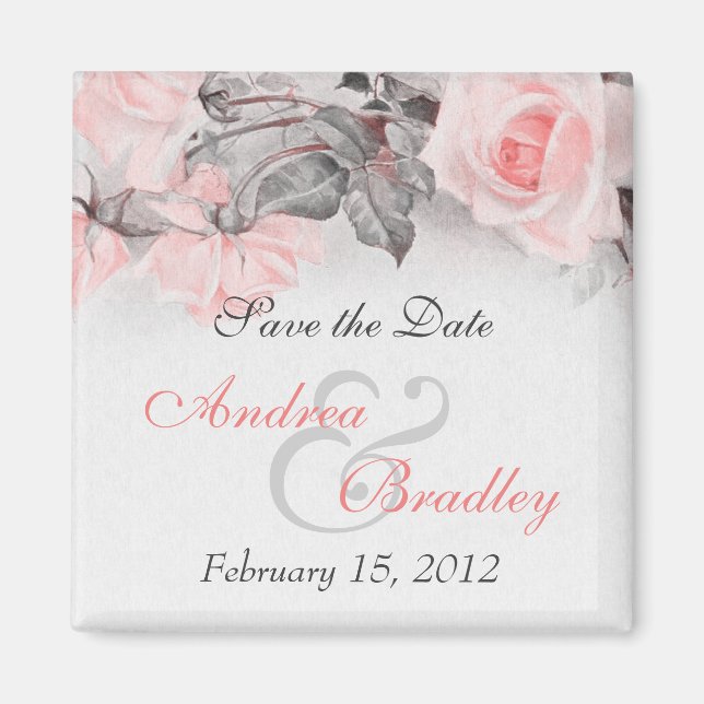 Vintages Primrose Rosa Hochzeitsmagazin Magnet (Vorne)