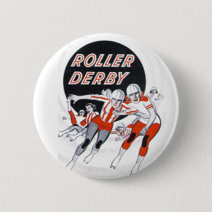 Vintages Programm-Button Rollen-Derbys Button