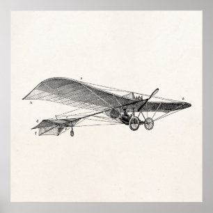 Vintages Propeller-Flugzeug-Retro altes Poster