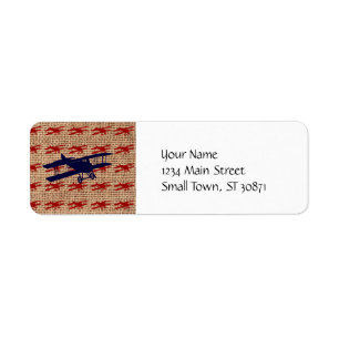 Vintages Propellerflugzeug auf Burlap Print