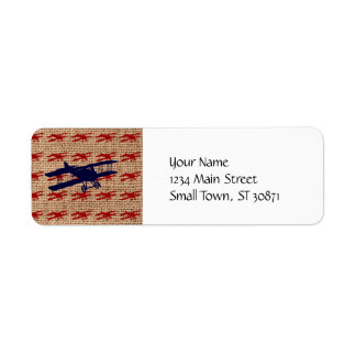 Vintages Propellerflugzeug auf Burlap Print