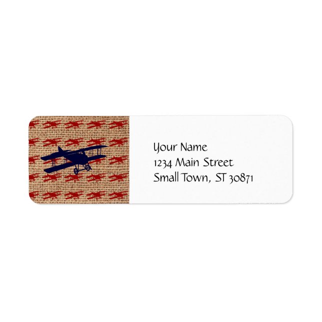 Vintages Propellerflugzeug auf Burlap Print (Vorne)