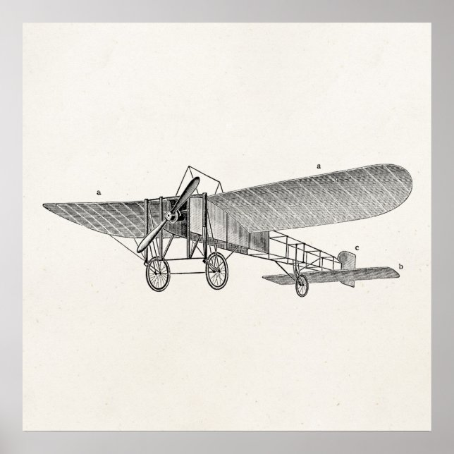 Vintages Propellerflugzeug Retro Alte Prop Flugzeu Poster (Vorne)
