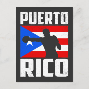 Vintages Puerto Rico-Flaggenboxen Postkarte