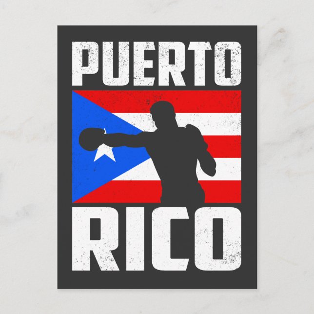 Vintages Puerto Rico-Flaggenboxen Postkarte (Vorderseite)